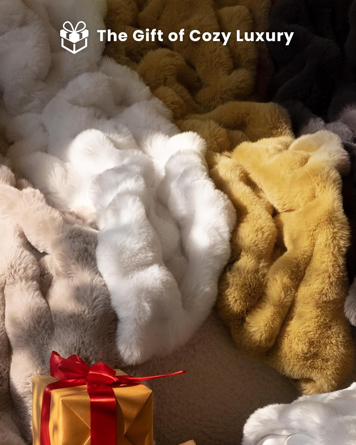 Thumbnail 6 de blunique Ultra Soft Faux Fur Throw Blanket 50x60