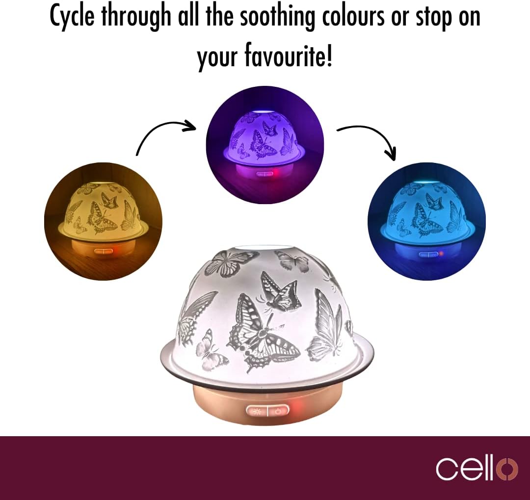Thumbnail 5 de Cello Cello Aroma Fan Base – colour changing USB oil diffuser base for porcelain tealight holder shade