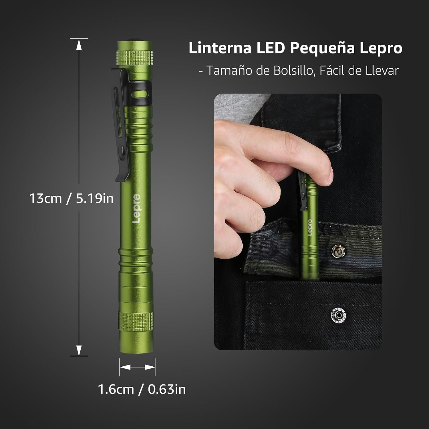 Detalle de Lepro Linterna Bolígrafo 120 lm