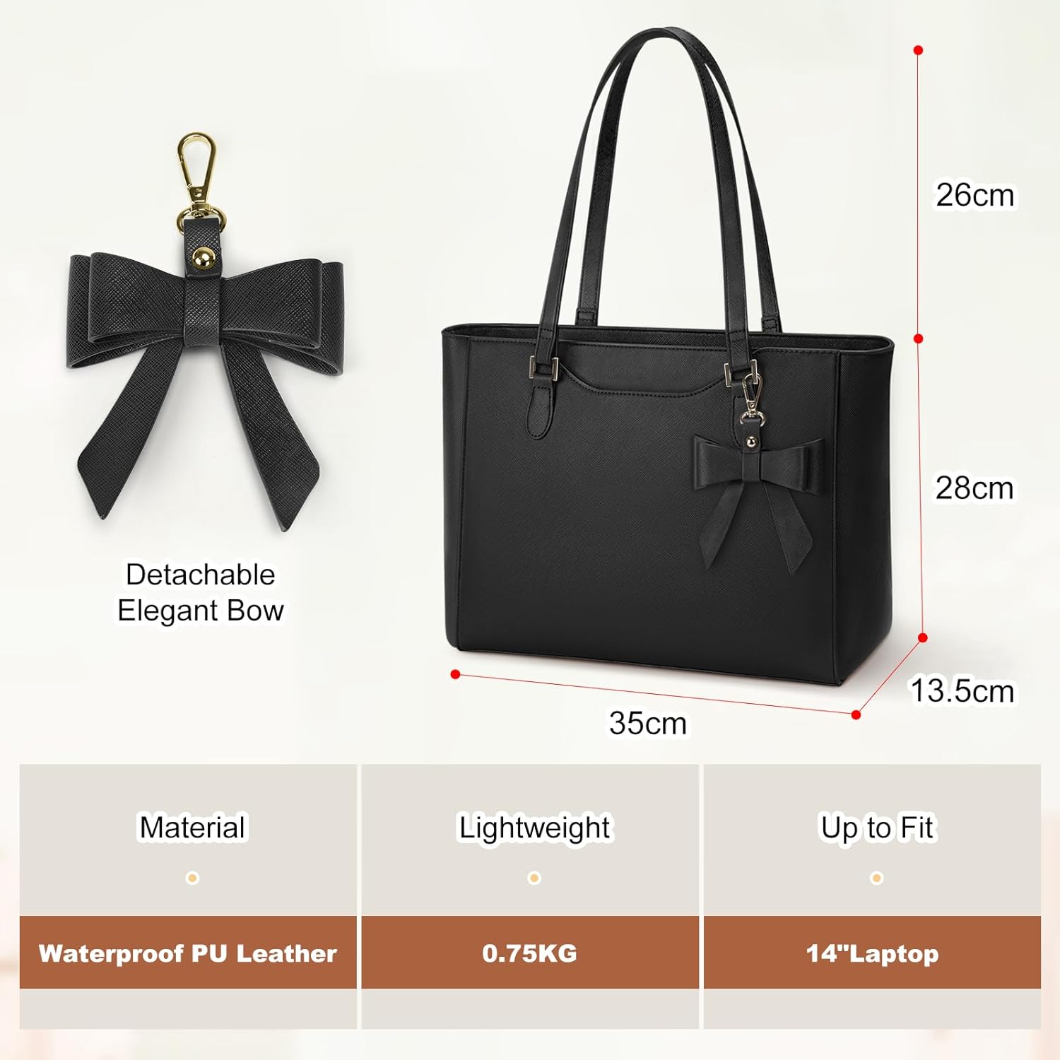 Detalle de KTMOUW Handbags Large PU Leather Tote for Work