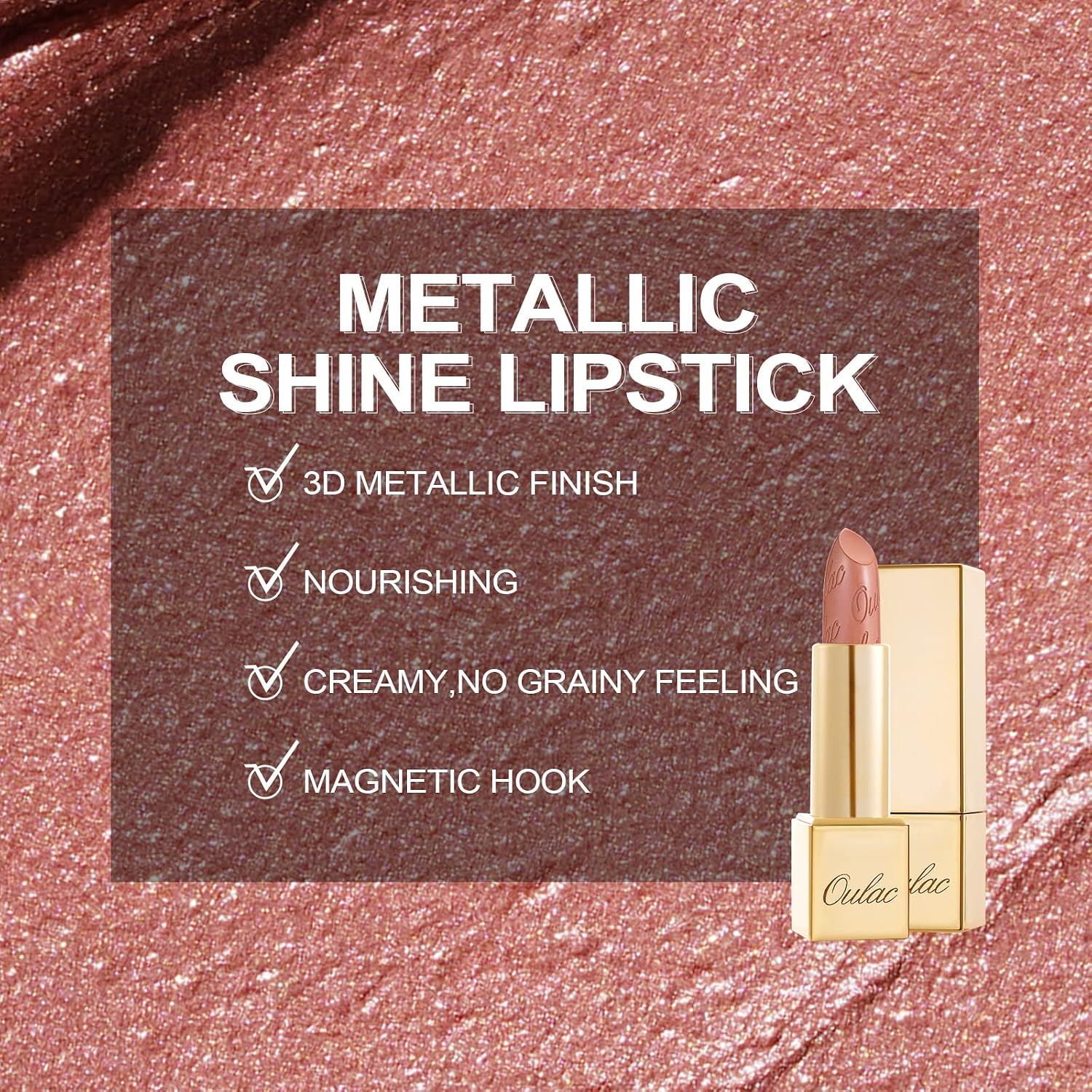 Thumbnail 5 de OULAC Lippenstift Metallic Glanz Finish 4.3g