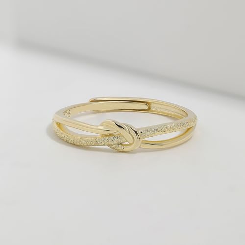 Detalle de Meissa Knotenringe für Damen – Silberner Mutter-Tochter Ring aus 925er Sterling Silber