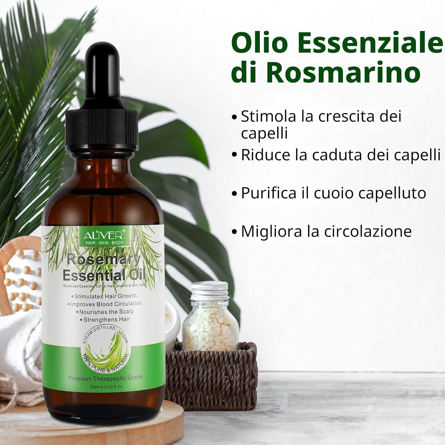 Thumbnail 6 de Olio essenziale di rosmarino per la crescita dei capelli – 60 ml, puro e biologico
