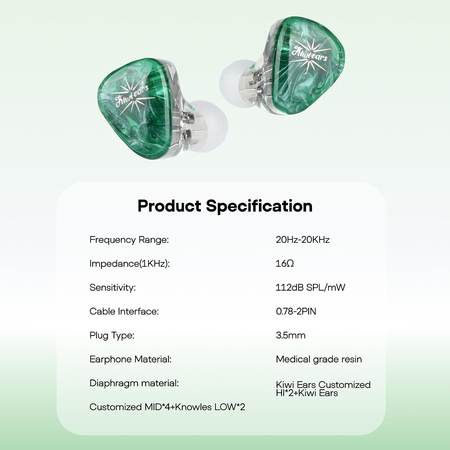 Detalle de Linsoul Kiwi Ears Orchestra Lite IEM 8BA