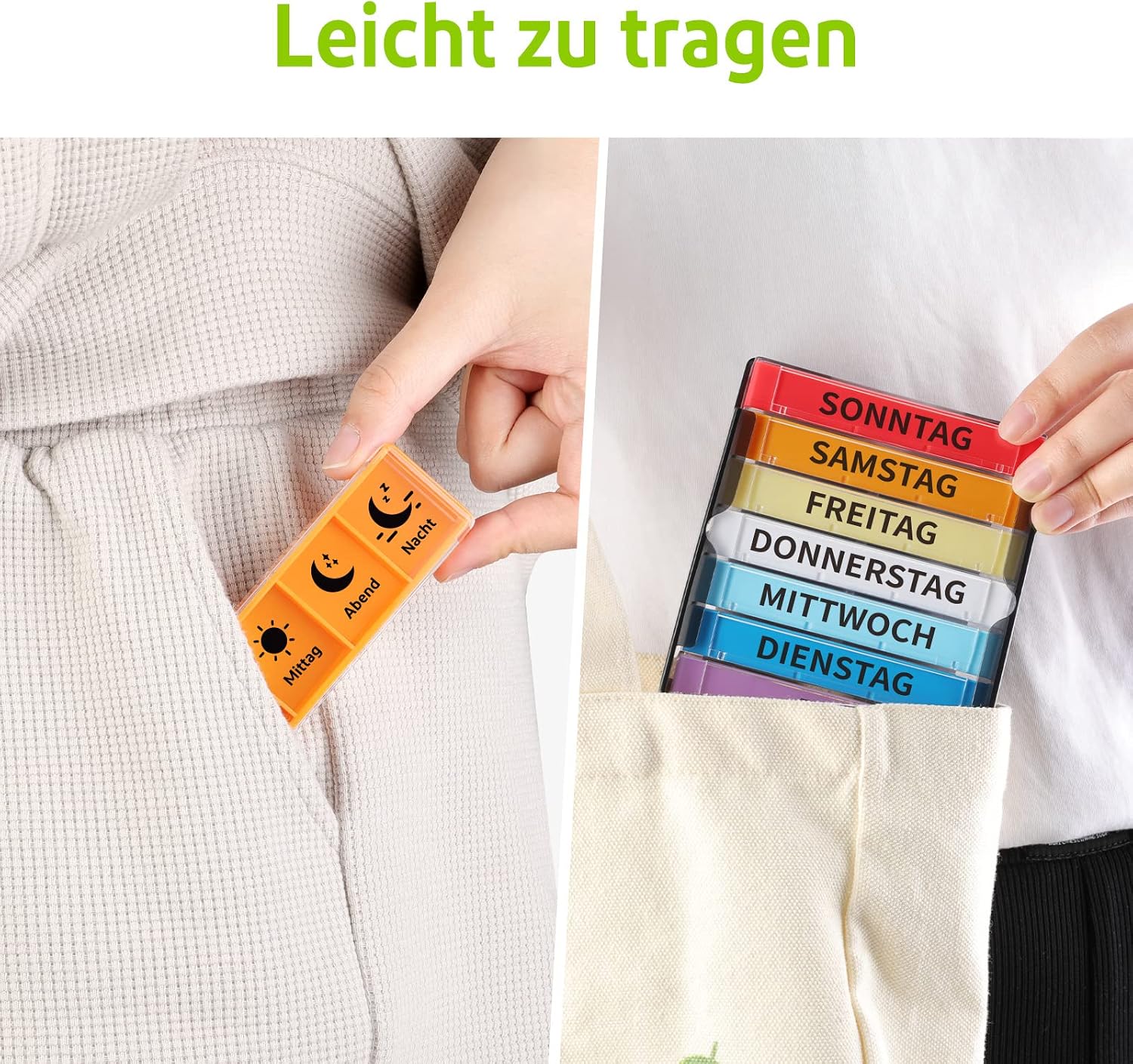 Thumbnail 6 de Opret 7-Tage Tablettenbox mit 4 Fächern (morgens, mittags, abends, nachts) – schiebbares Design