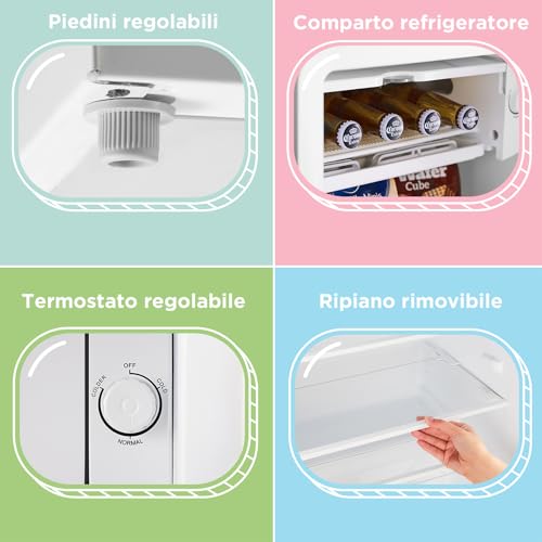 Detalle 2 de COMFEE' RCD93WH2EURT(E) Mini Frigo 93L: Design retrò italiano con tecnologia moderna