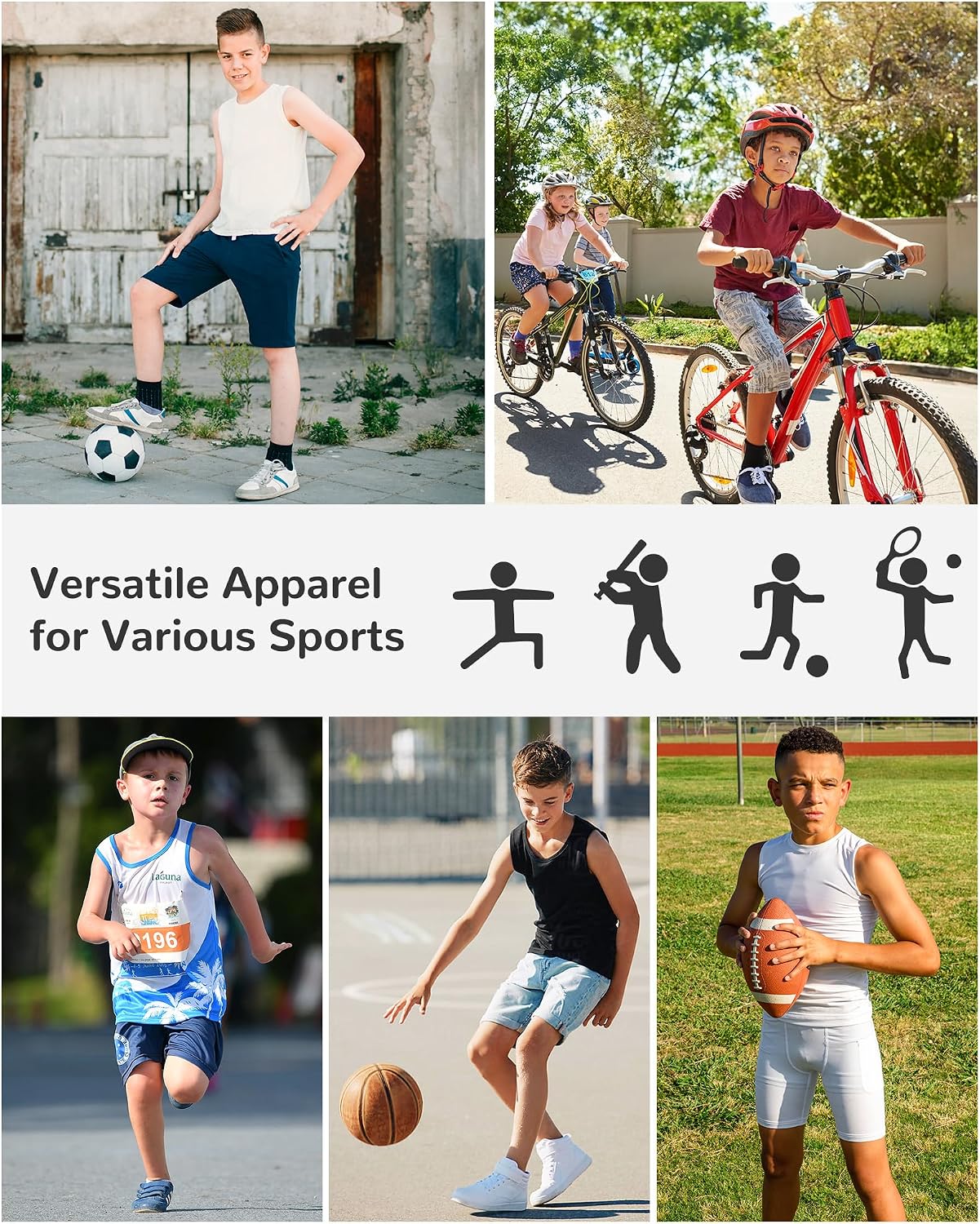 Thumbnail 6 de Runhit Boys' Sleeveless Compression Shirt