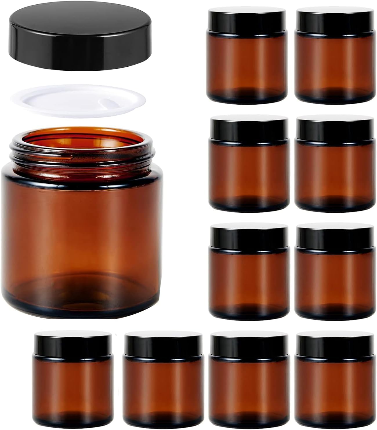 Amber Glass Jars 100ml Pack 10