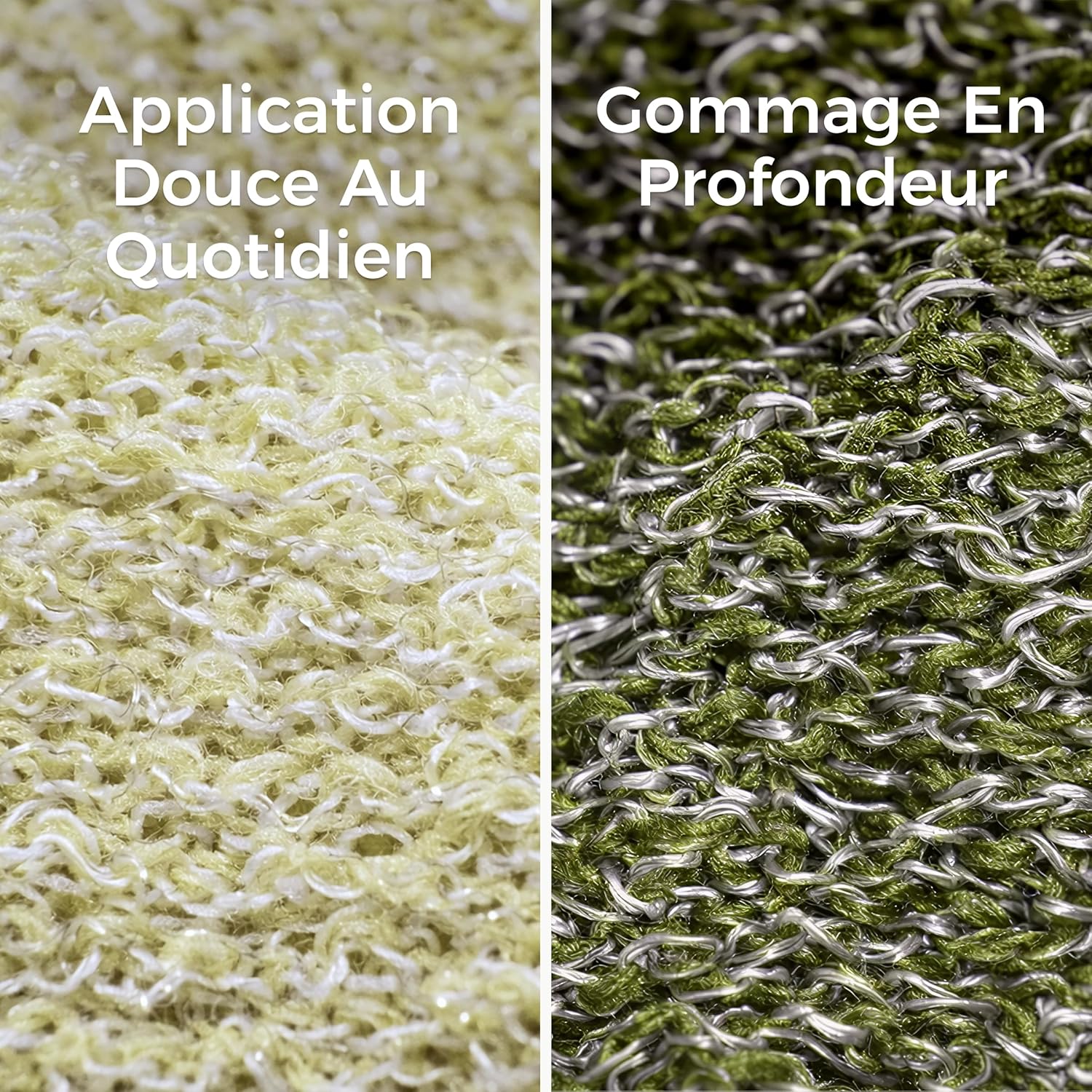 Detalle 2 de ZOMCHI lot de 2 pochettes pour savon exfoliant (grain gros et grain fin) pour mousse riche sous la douche