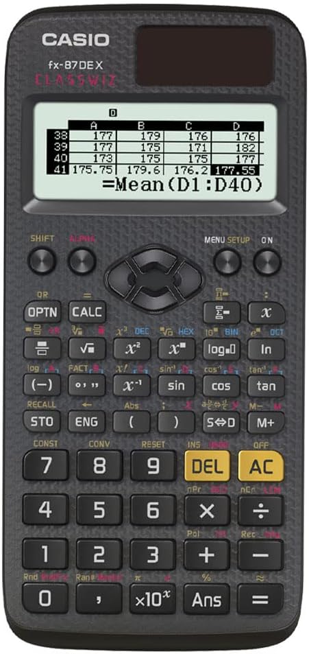 Detalle de Casio ClassWiz FX-87DE X wissenschaftlicher Schulrechner mit QR-Code-Funktion (LC-Display) schwarz