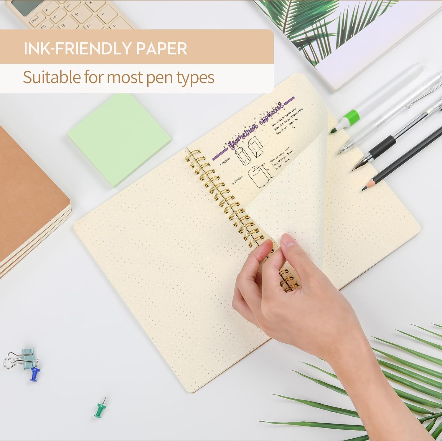 Thumbnail 2 de VEESUN Notizblock A5 Dotted im 4er-Set – Spiralblock mit Kraft-Cover, 80 Blatt