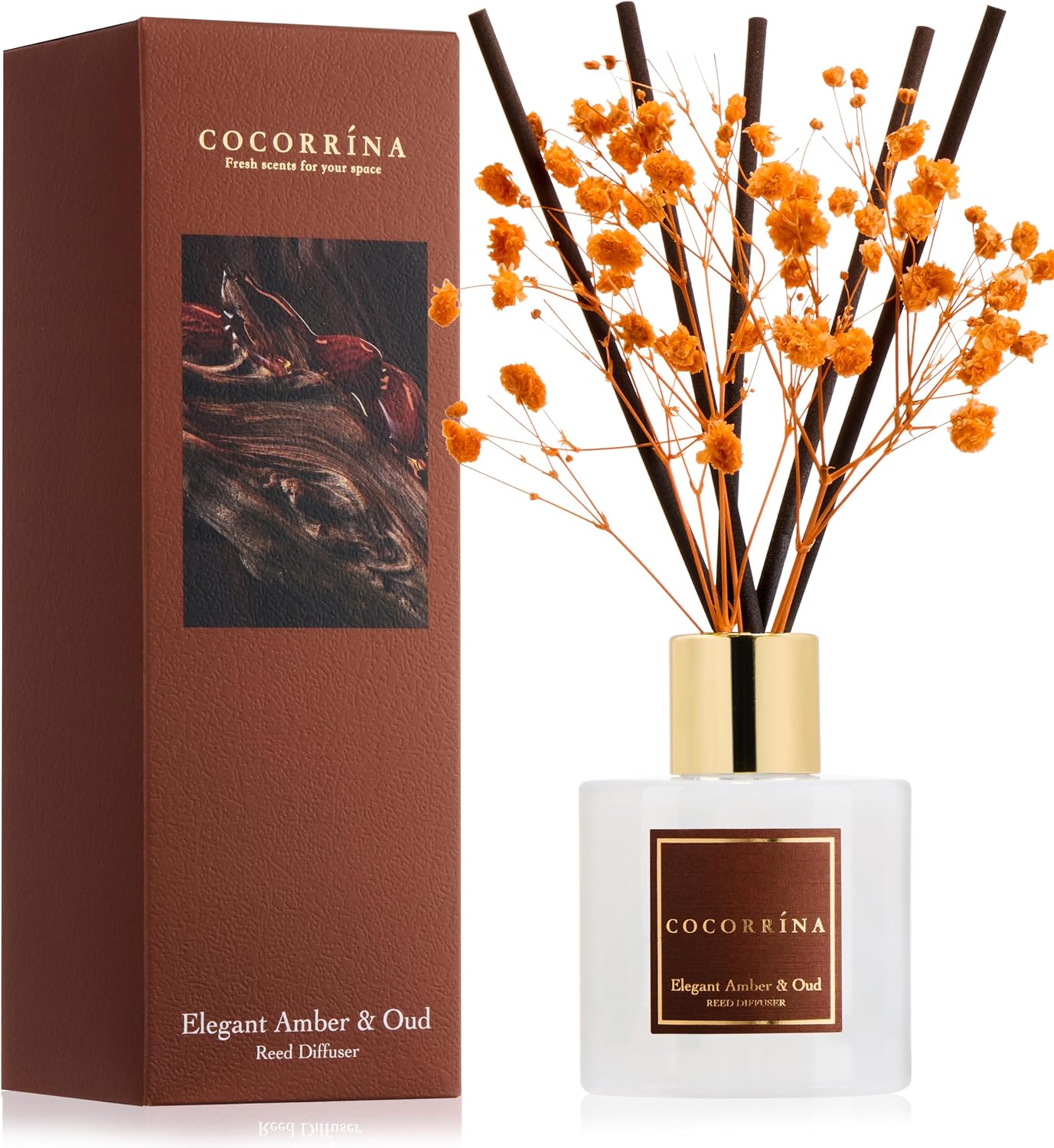 Thumbnail 6 de COCORRÍNA Cherry Blossom Reed Diffuser – 6.7 Fl oz Set with Sticks & Preserved Baby's Breath