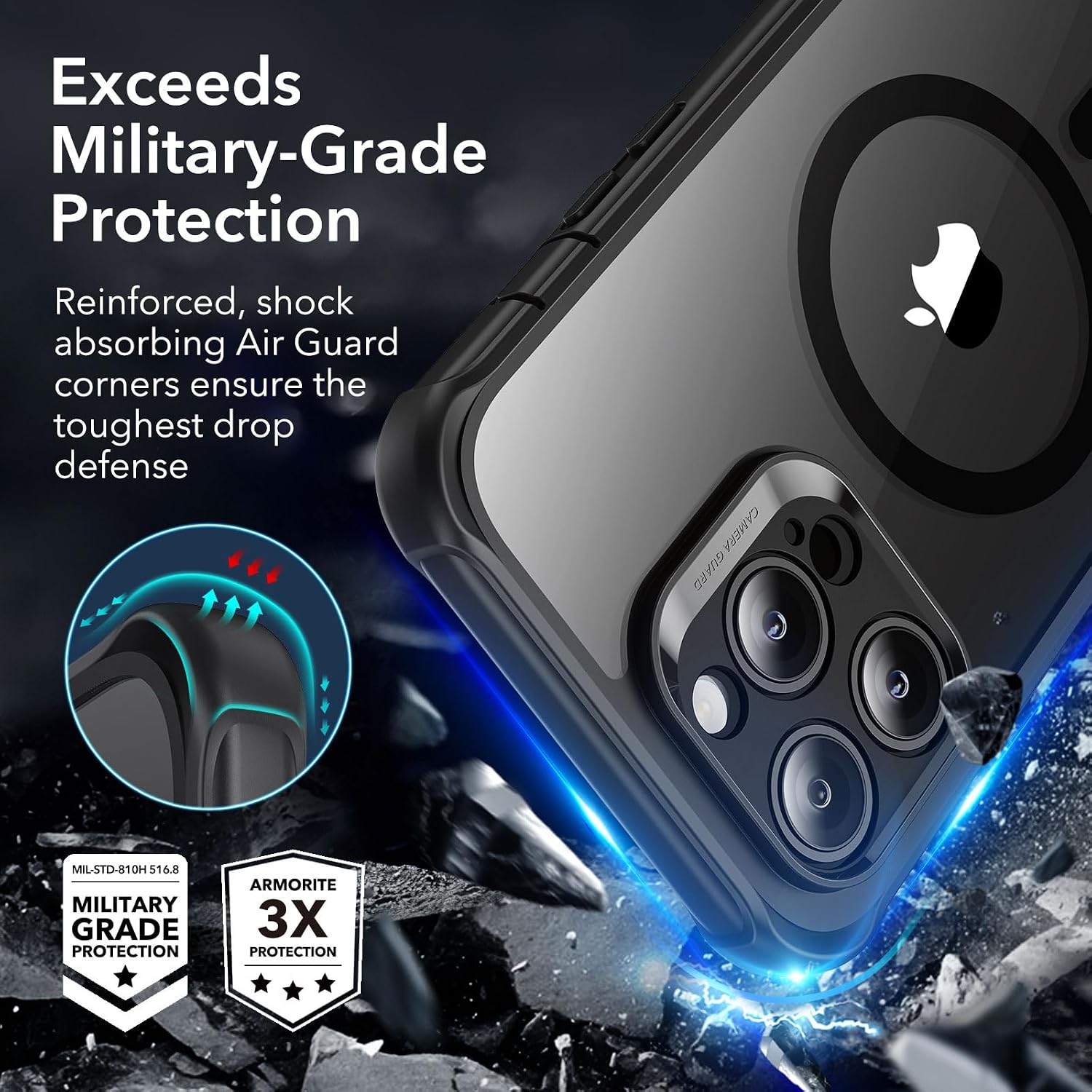 Detalle de ESR Armor Series Case for iPhone 14 with MagSafe and Built-in 9H+ Glass Screen Protector