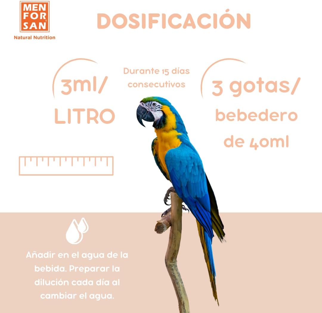 Thumbnail 3 de MENFORSAN Mangime complementare per uccelli in muta in gocce, 30 ml