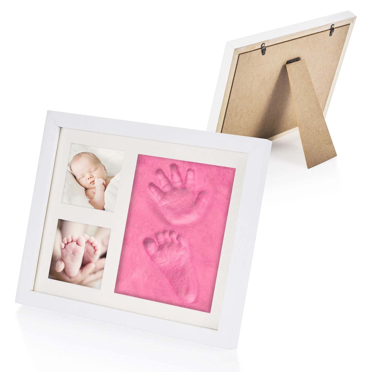 Thumbnail 1 de all Kids United® Baby Bilderrahmen Abdruck-Set – Gips-Abdruck Fotorahmen für Hand- und Fußabdruck (Rosa)