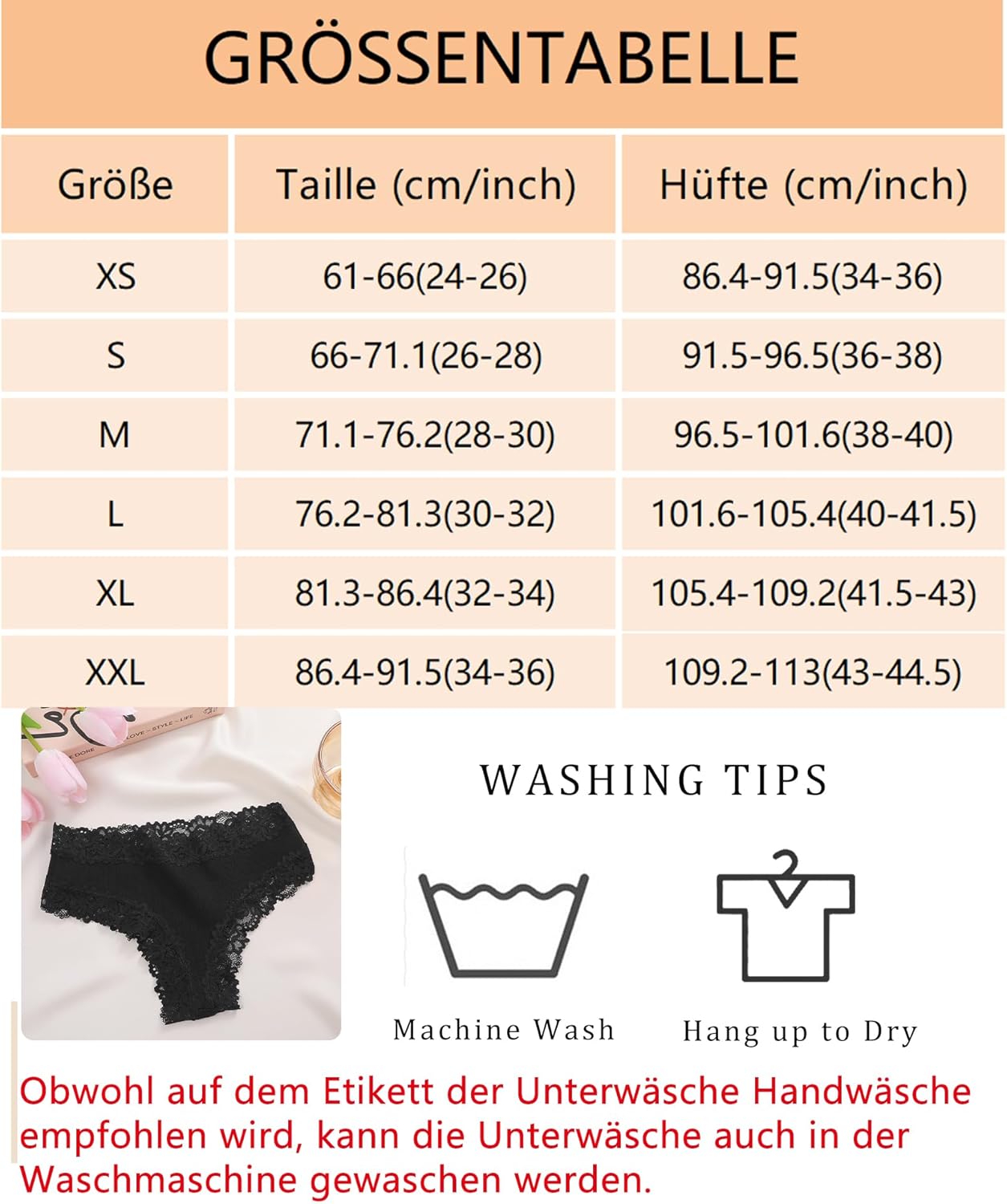 Thumbnail 2 de FINETOO Damen Brazilian-Slip Unterhosen aus Baumwolle mit Spitze – Mehrpack (6)