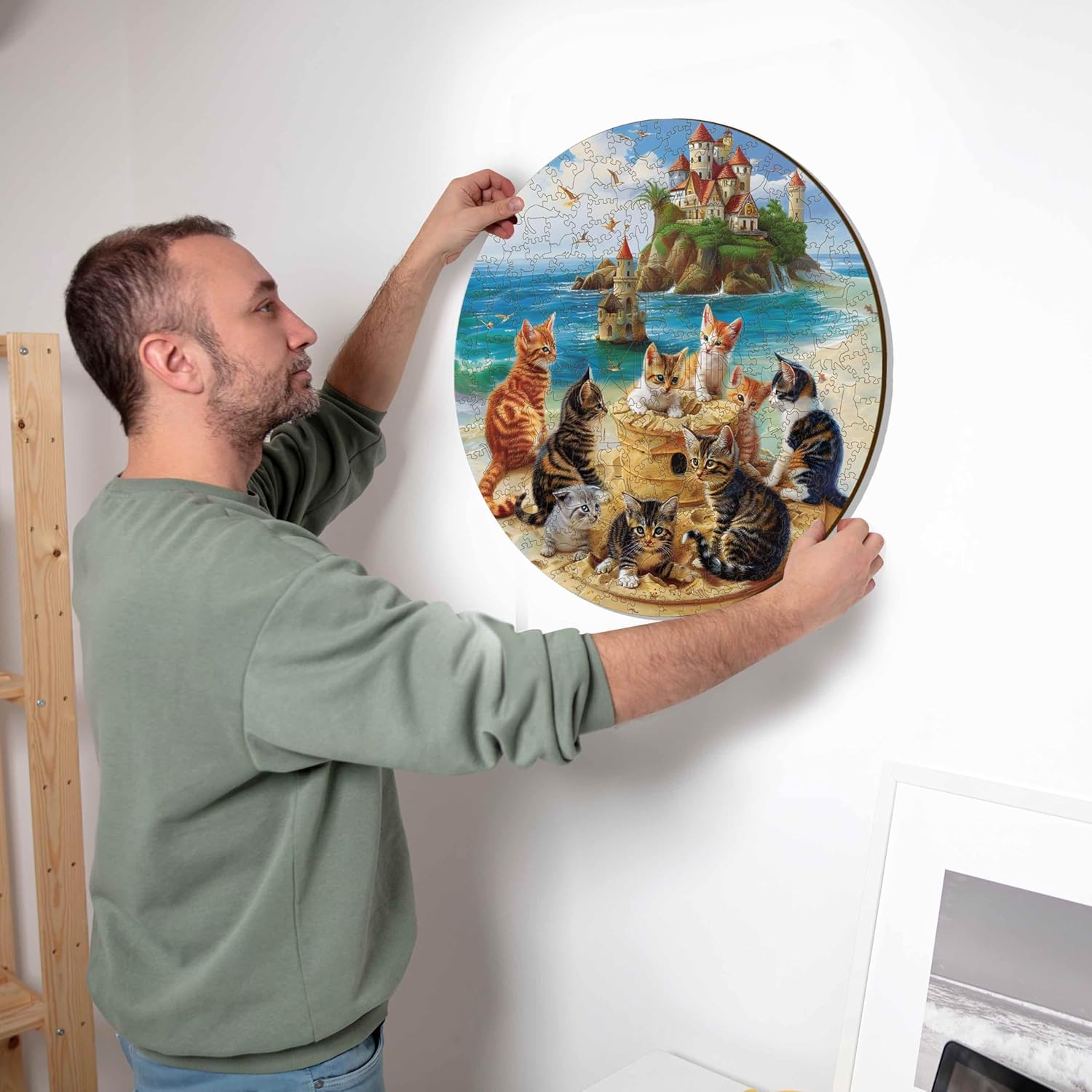 Thumbnail 5 de Iconic Puzzles „Kittens at the Seaside“ – nachhaltiges Holzpuzzle (S, 200 Teile)