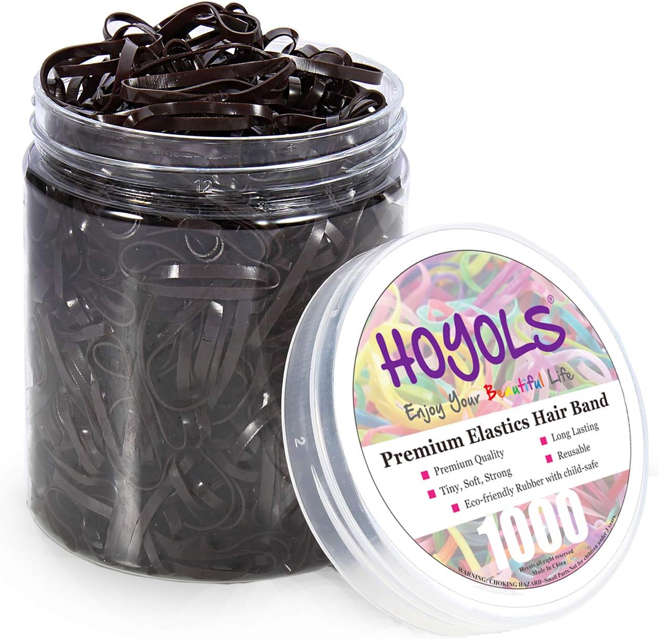 Hoyols élastiques cheveux marron, 1000 pièces