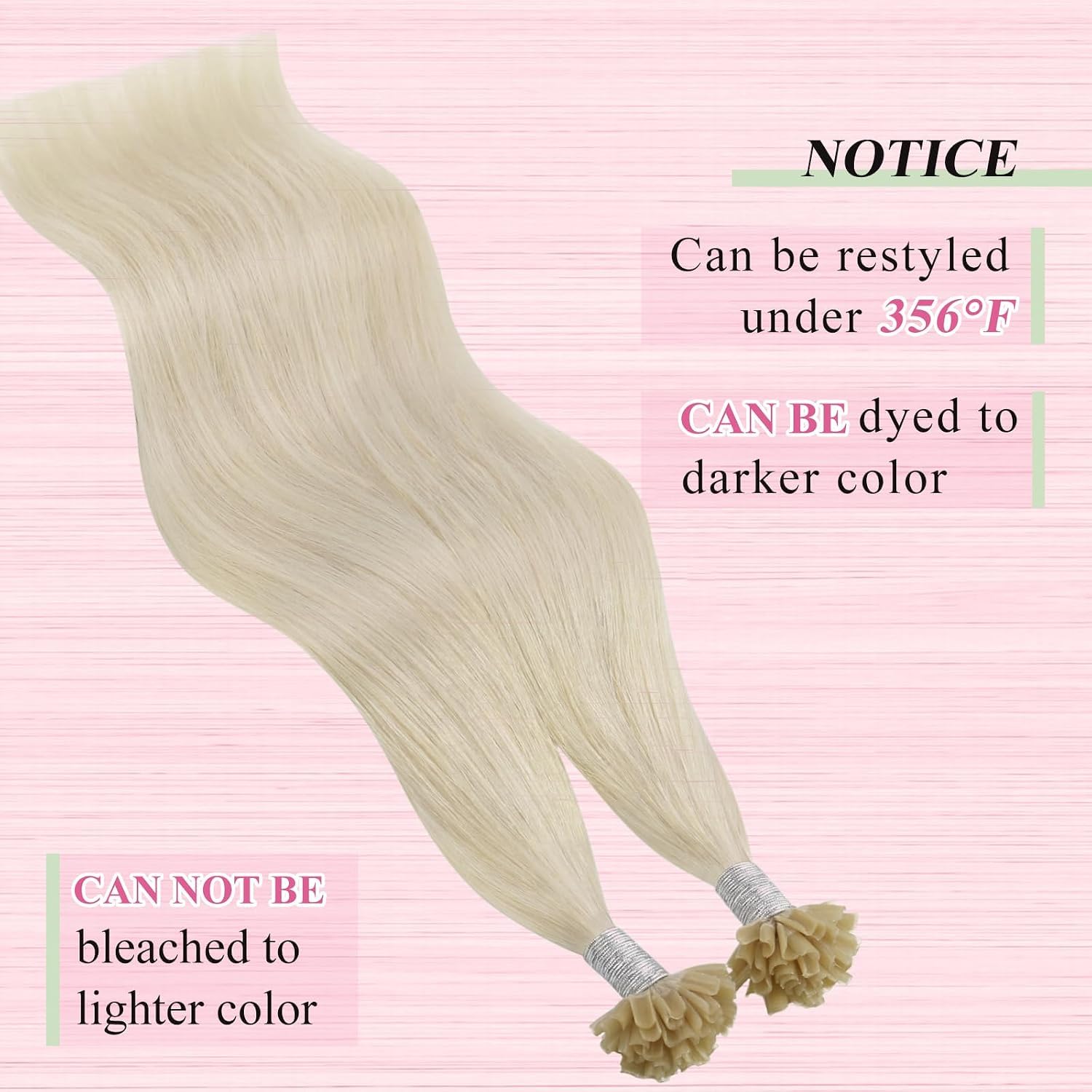 Detalle de YoungSee Echthaar Bondings Platinblond 40 cm – Keratin Bonding Extensions