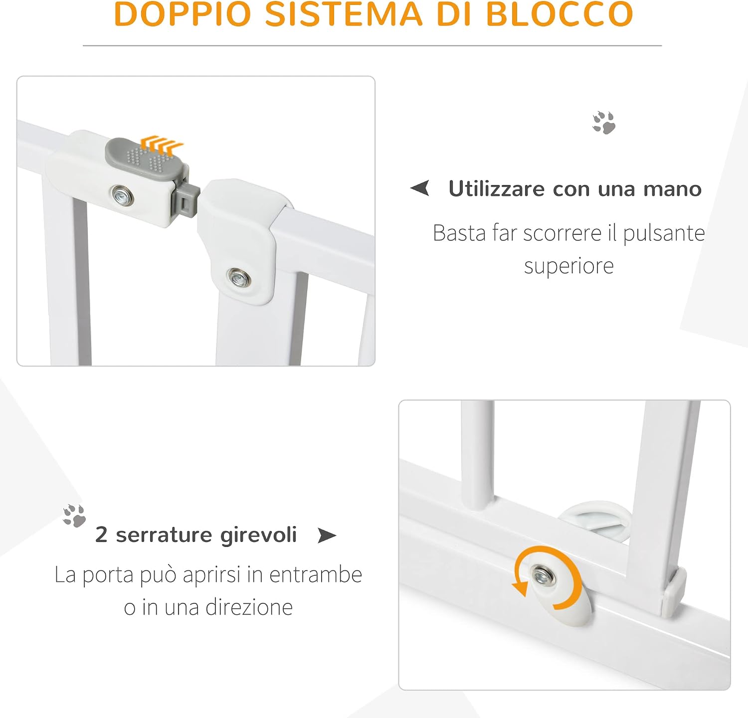 Detalle 2 de PawHut Wide Pressure-Fit Dog Gate 76 cm 🚪