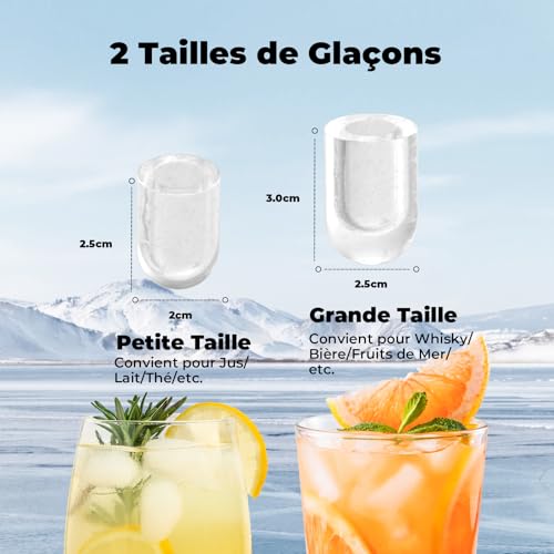 Thumbnail 2 de Acmeenjoy Machine à Glaçons – 9 glaçons en 6–8 min, 12 kg/jour, autonettoyante