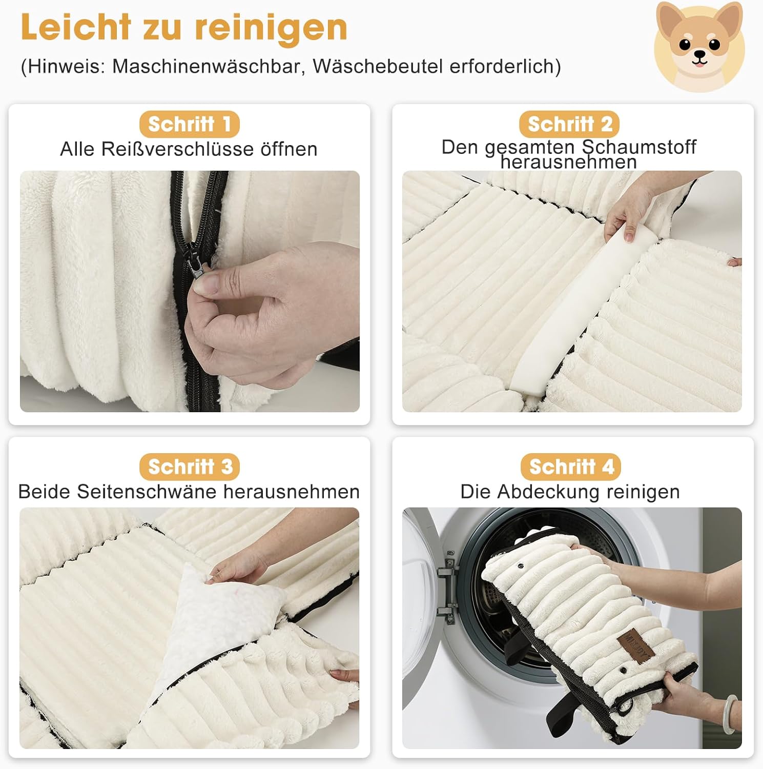 Thumbnail 5 de MIXJOY Hunde Autositz 48x48x38 cm Beige