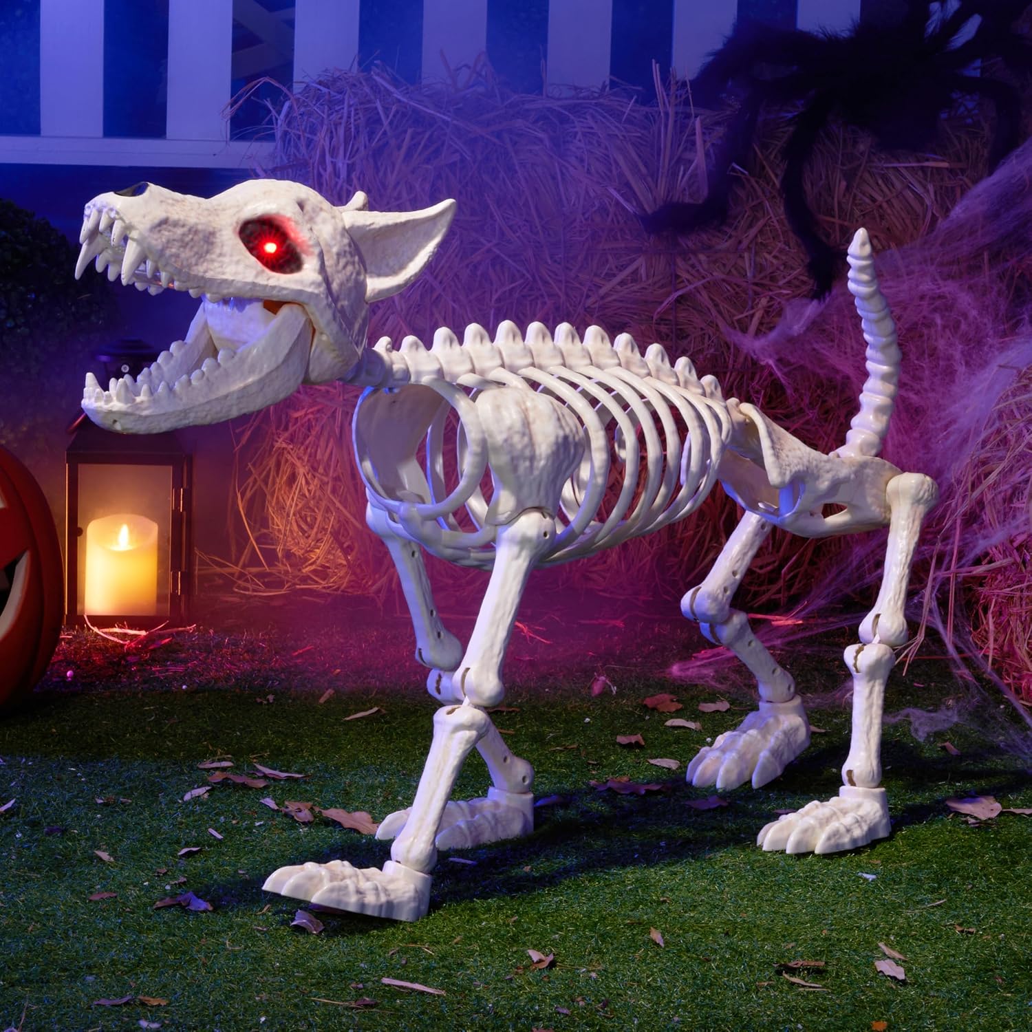 Thumbnail 6 de JOYIN 16280 Howling Wolf Skeleton Dog, 34-Inch Halloween Decor with Red LED Eyes