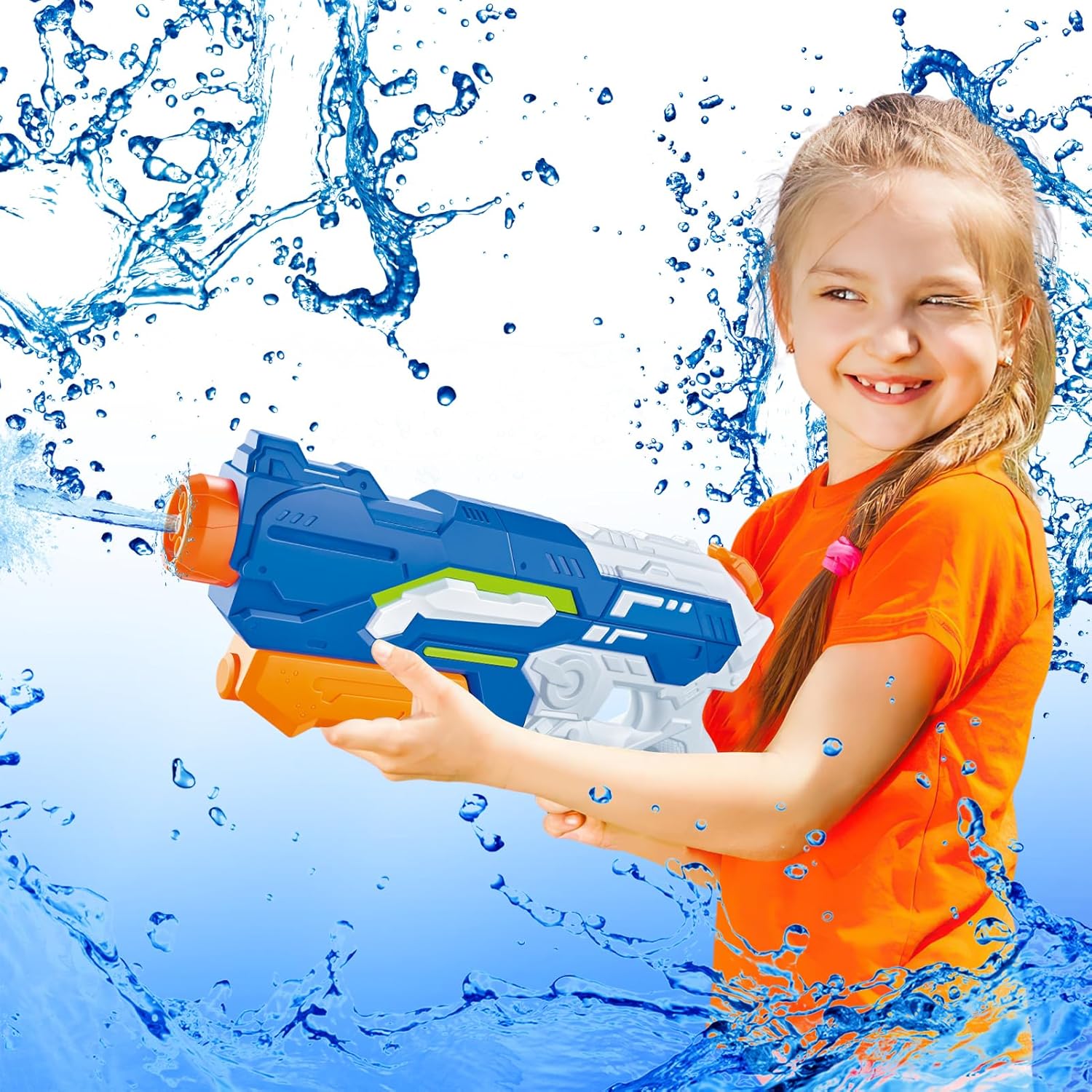Thumbnail 6 de Pistola ad acqua “Super Liquidator” 1200 ml, fucile ad acqua a lungo raggio 10–11 piedi con 4 ugelli