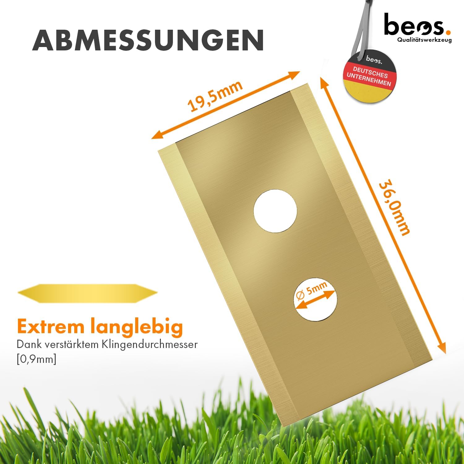 Detalle de BEOS 36x Premium Titan Ersatzmesser + Schrauben mit Sicherung – kompatibel mit Mammotion LUBA, LUBA 2, YUKA, LUBA Mini & YUKA Mini