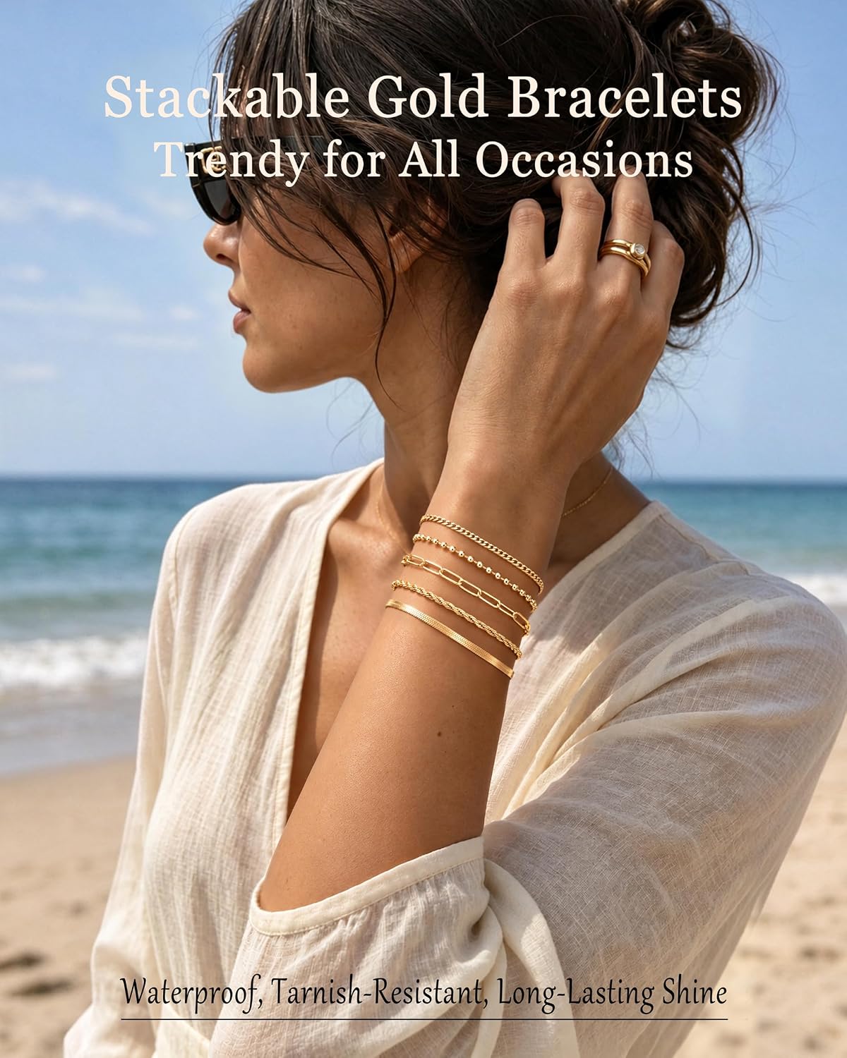 Thumbnail 3 de POXTEX Bracelet Set, 14K Gold-Plated