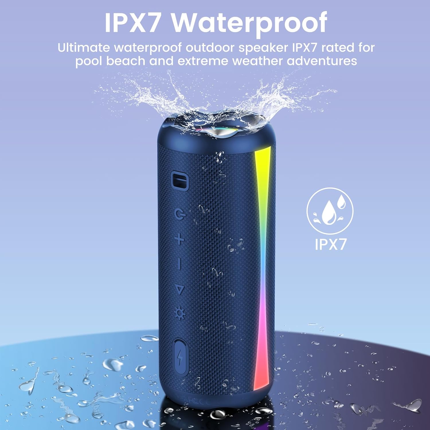 Thumbnail 3 de dotn Portable Bluetooth Speaker (2026) – 20H Playtime, IPX7 Waterproof, 7 RGB Modes