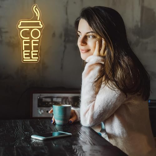 Thumbnail 6 de LMSIGNLY Kaffee Neon Schild – Wanddekoration mit warmer Weißlicht, USB betrieben