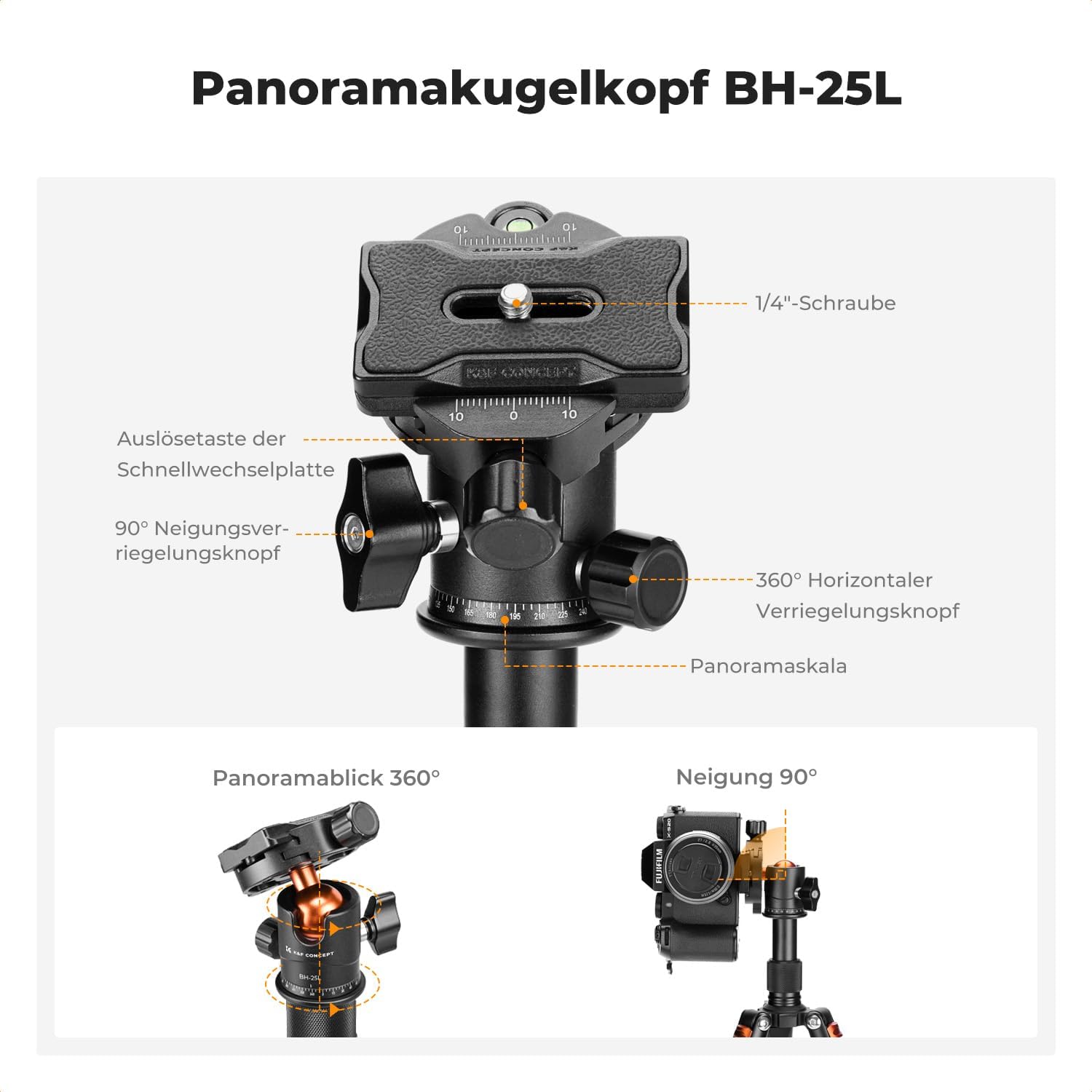 Thumbnail 5 de K&F CONCEPT Mini Stativ 52 cm Tischstativ