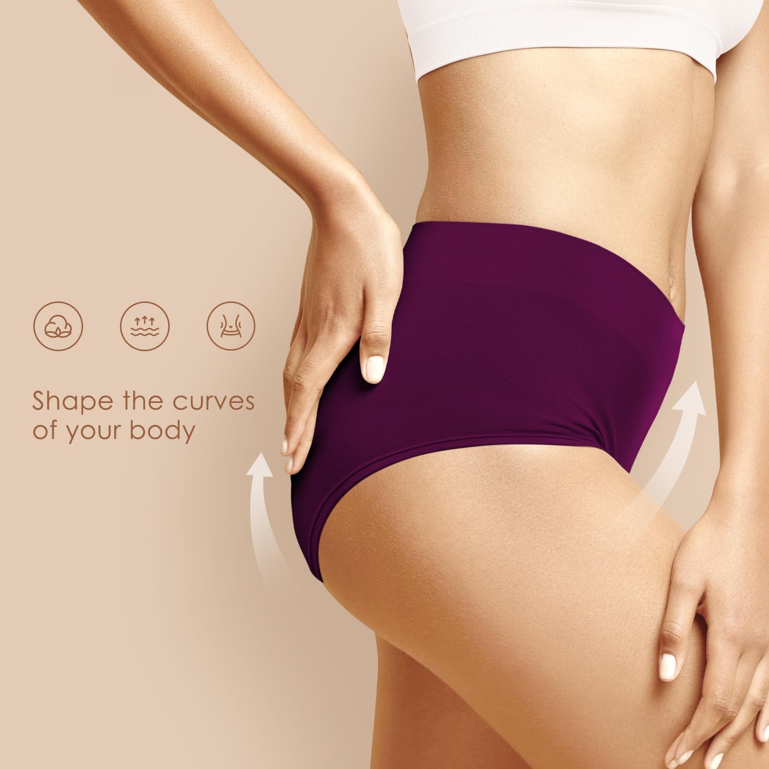 Thumbnail 2 de YouShow Women's High Waist Cotton Knickers – 5 Pack