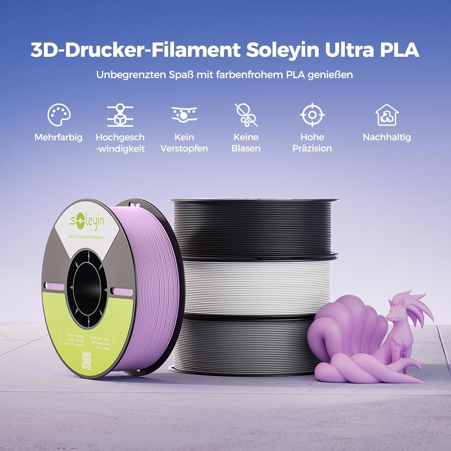 Detalle 2 de Creality Soleyin PLA Filament 1.75mm Grün 1 kg