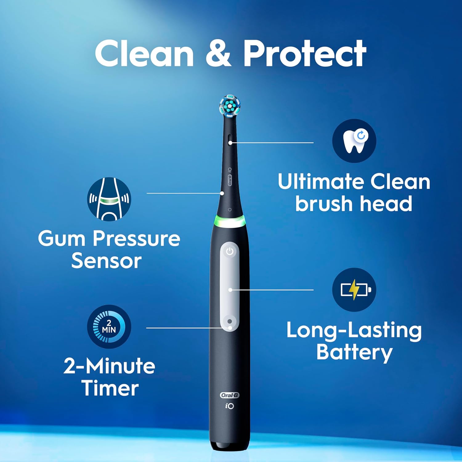 Detalle de Oral-B iO Series 3 Limited iO G3.2Q6.2KD 電動歯ブラシ 充電式・圧力センサー・タイマー付き・ブラック