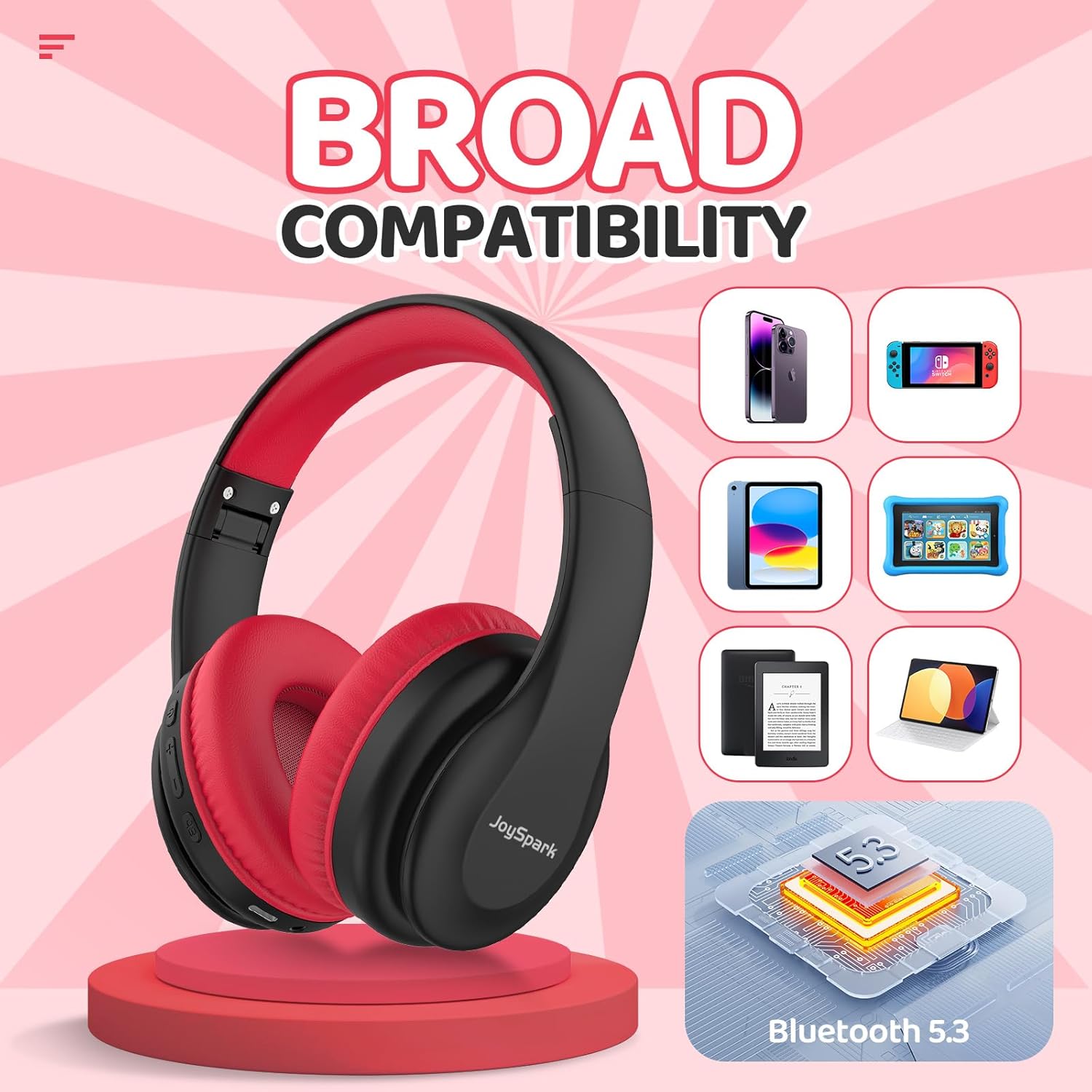 Thumbnail 4 de JoySpark Kids Bluetooth Headphones: Lightweight, Safe Volume & Long Battery Life