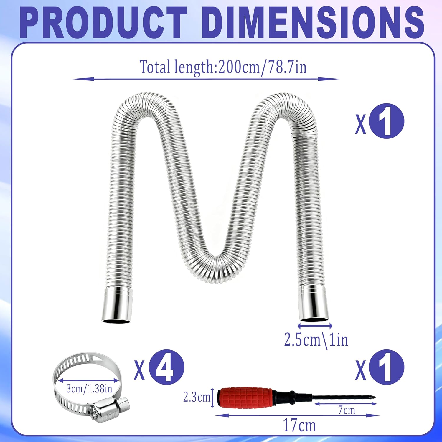Detalle 2 de 200CM Stainless Steel Diesel Heater Exhaust Pipe