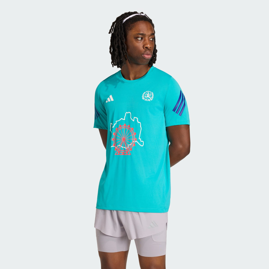 Detalle de Adidas Vienna Marathon Running Event T-Shirt Short Sleeve – camiseta verde para corredores