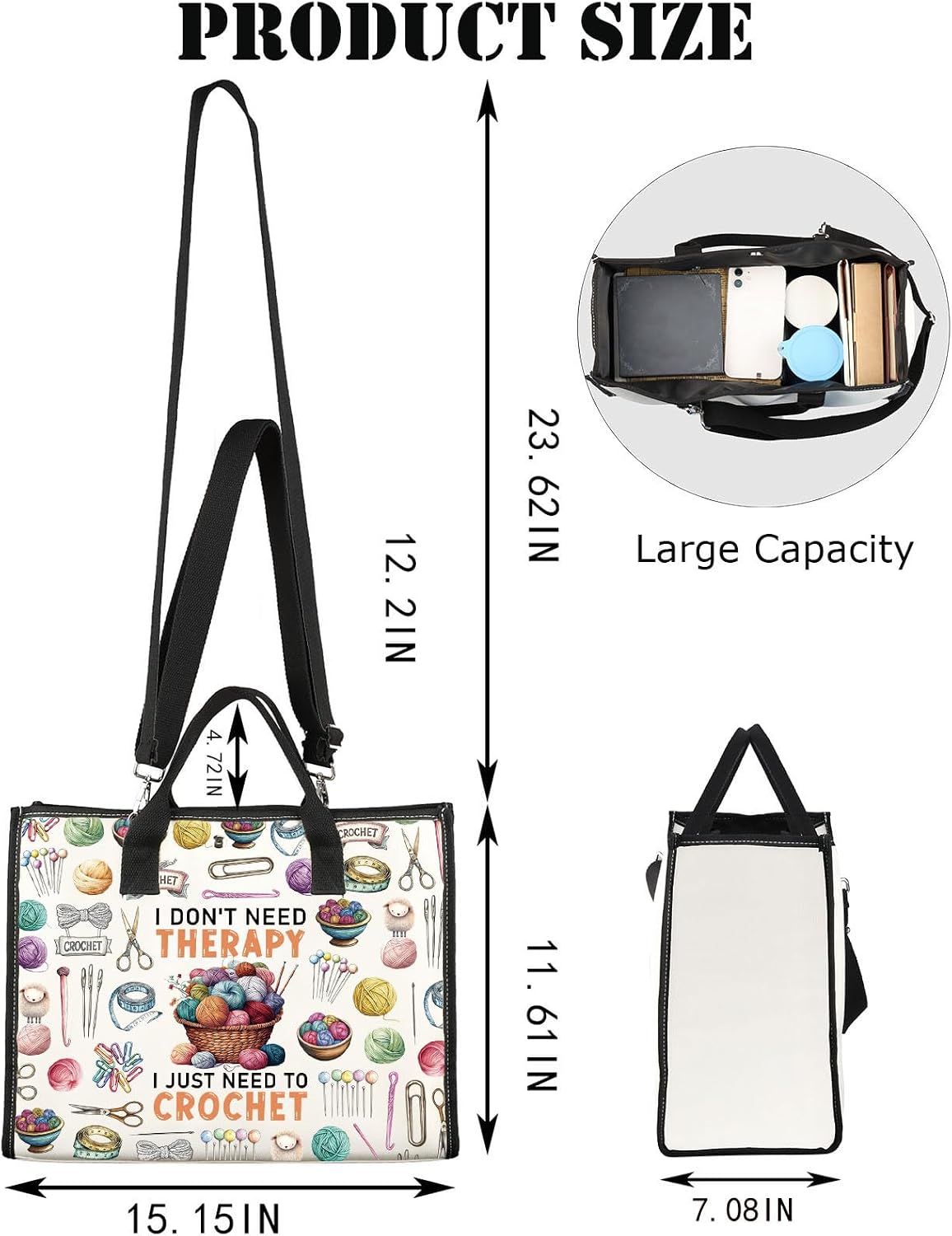Thumbnail 1 de MYSOMY Crochet Lover Makeup Bag: Funny Crochet Gift, Double-Sided Themed Pouch