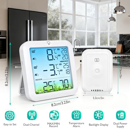 Thumbnail 1 de LUM9EX8 Wireless Fridge Freezer Thermometer with Alarm and Dual Sensors