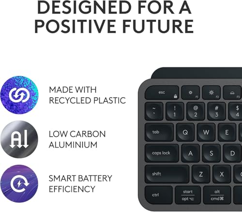 Thumbnail 7 de Logitech MX Keys S Wireless Keyboard Low Profile Fluid Precise - Graphite