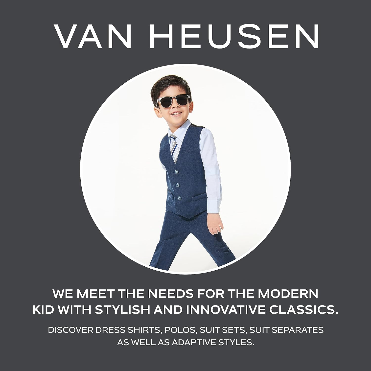 Detalle 2 de Van Heusen Boys' Long Sleeve Dress Shirt with Clip-On Plaid Tie Set
