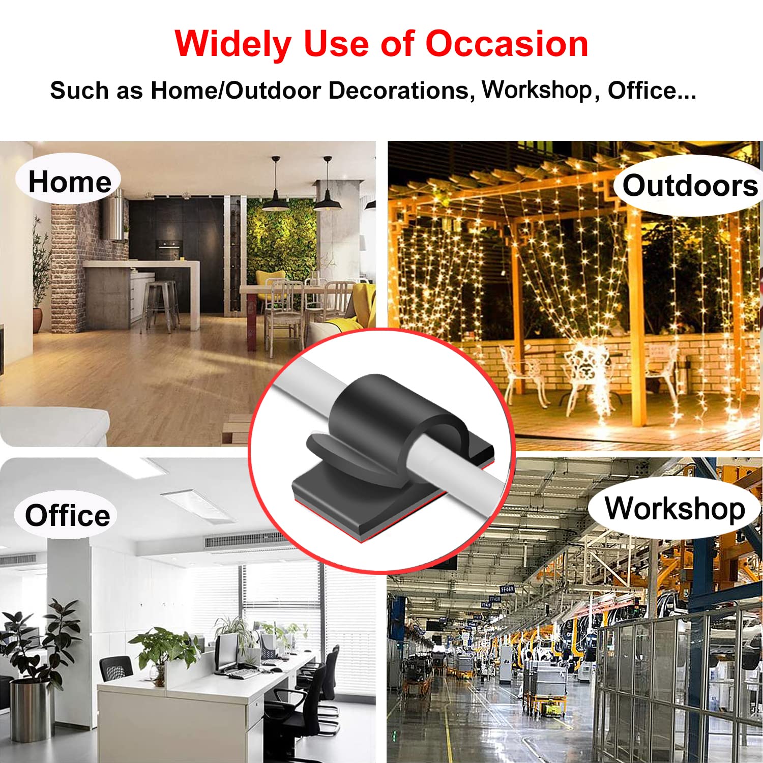 Thumbnail 4 de Tomario V2 Cable Clips Self Adhesive (40PCS) for desk, wall and workshop cable management