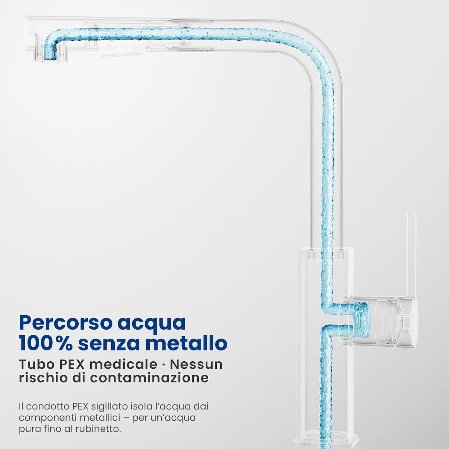 Thumbnail 4 de CECIPA Rubinetto Lavello Cucina con Doccetta Estraibile: Miscelatore in Acciaio Inox con Getti Duali e Doccetta 40 cm