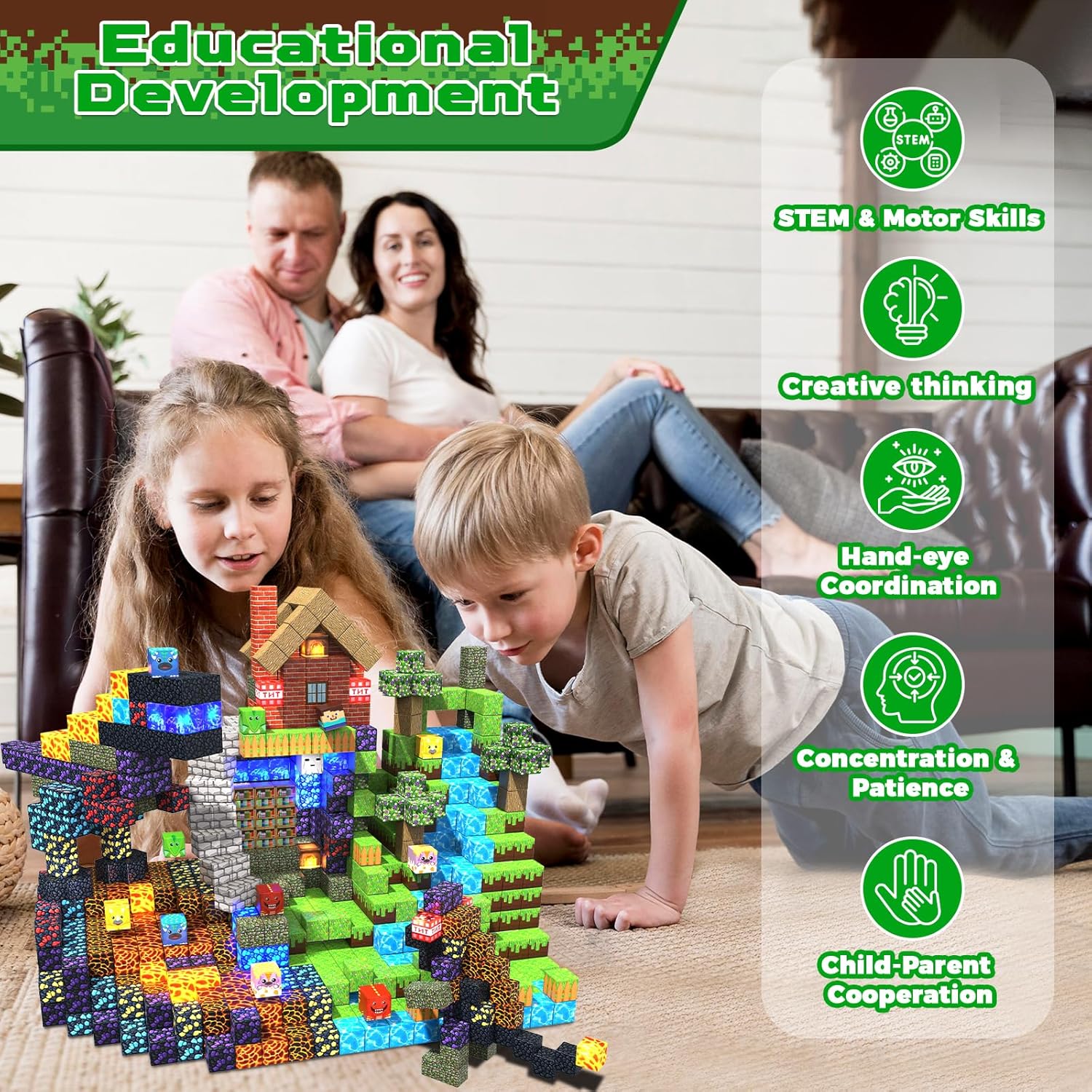 Thumbnail 5 de Magneverse Costruzioni Magnetiche da 150 pezzi per bambini (foresta e dinosauri) – STEM Montessori 3-9 anni