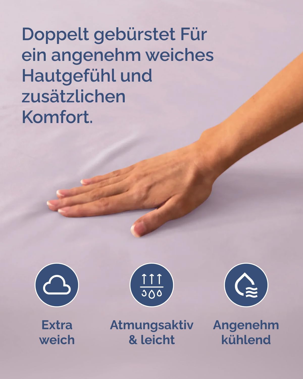 Thumbnail 4 de Spannbettlaken 200x200 cm extra tief – Mikrofaser-Polyester bis 40 cm Matratzenhöhe (Lavendel hell) – OEKO-TEX