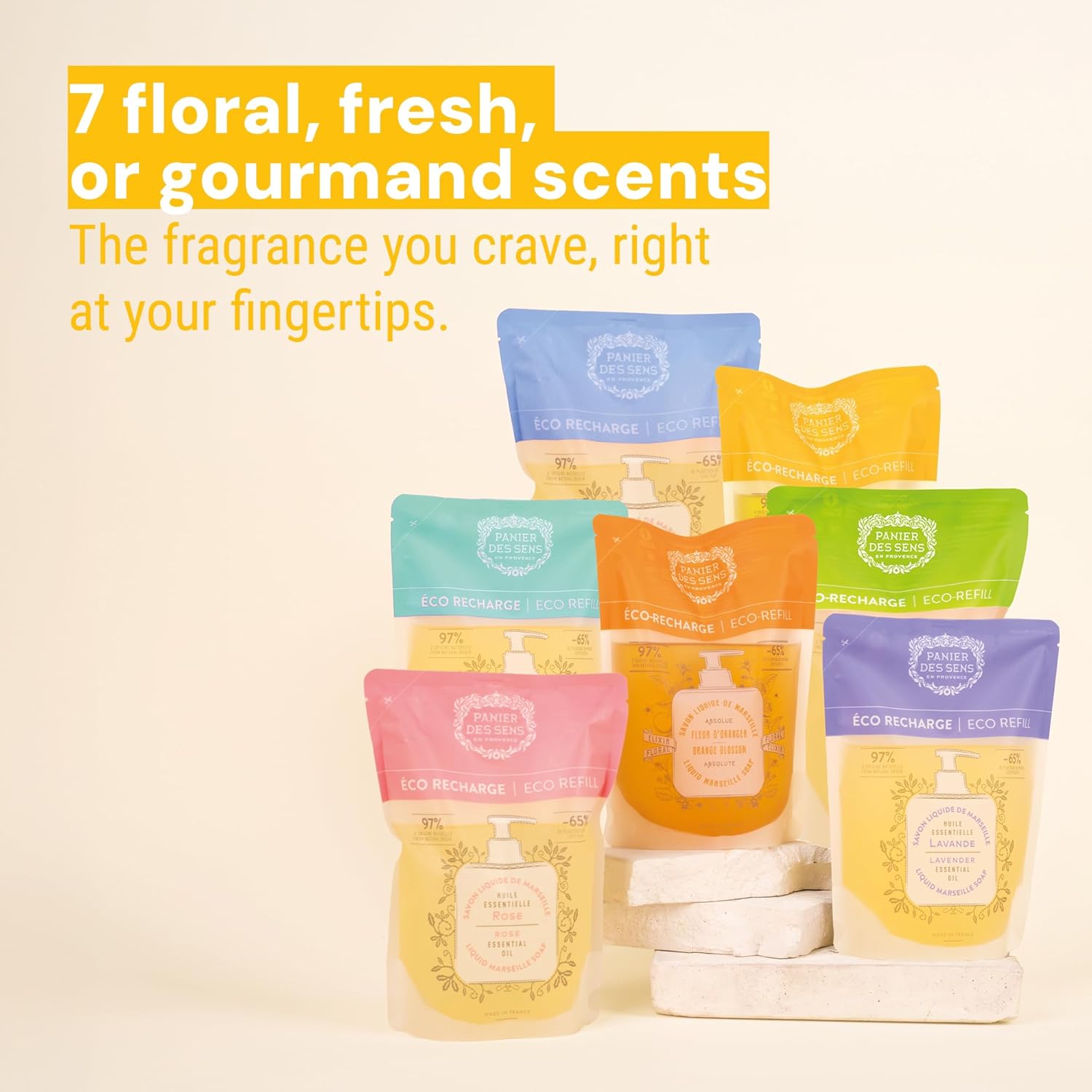 Thumbnail 6 de Recharge Savon Liquide Mains Fleur d’Oranger — 2 × 500 ml, 97% naturel, Huile d’Olive, Panier des Sens