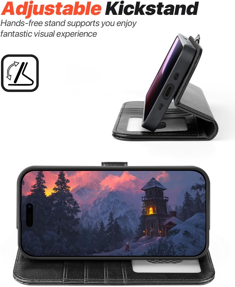 Thumbnail 4 de OCASE iPhone Air Hülle Magnetische Lederhülle mit Kartenfach
