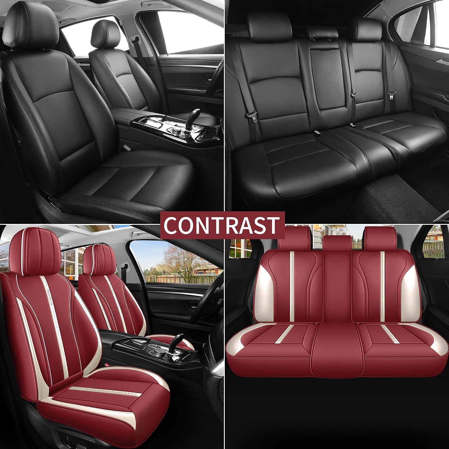Detalle de Menifomory Seat Covers R-Red+White 13pcs